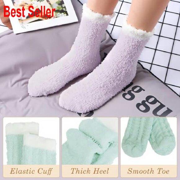 Cozy Fuzzy Winter Socks Fluffy Warm Slipper Socks Chic Comfortable - Picture 4 of 8